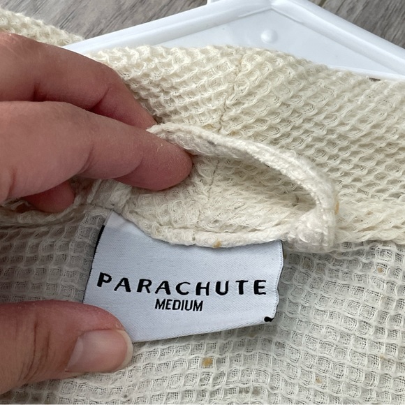 Parachute Knit Robe cotton waffle long unisex Cream (medium) natural loungewear - Picture 2 of 8